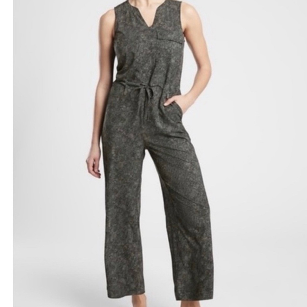 Athleta Rush Topanga Jumpsuit Viper Snakeskin Print Athleisure size 2X